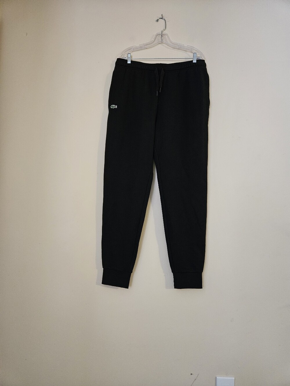 Lacoste Black Logo Jogger Pants,Size XL